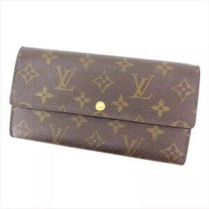 Louis Vuitton Purse Long Wallet Monogram Brown Woman Authentic Used